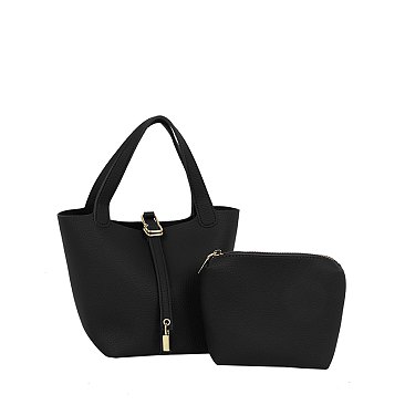 Fashion Buckle Flap 2-in-1 Bucket Bag