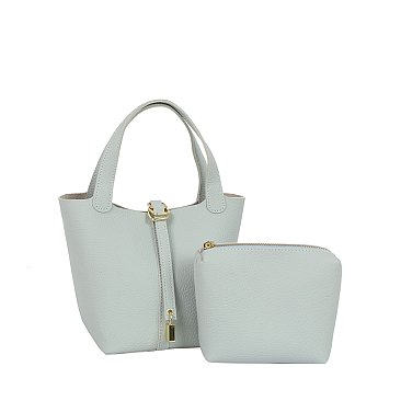 Fashion Buckle Flap 2-in-1 Bucket Bag