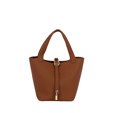 Fashion Buckle Flap 2-in-1 Bucket Bag