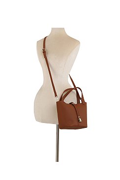 Fashion Buckle Flap 2-in-1 Bucket Bag