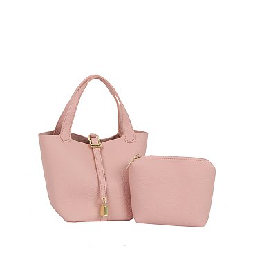 Fashion Buckle Flap 2-in-1 Bucket Bag