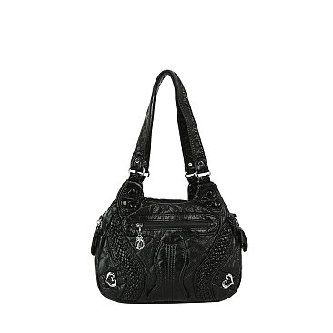 Washed PU Shoulder Bag
