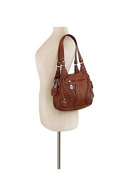 Washed PU Shoulder Bag