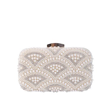 Pearl Rhinestone Clutch