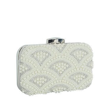 Pearl Rhinestone Clutch