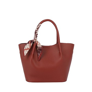 Scarf Top Handle 2-in-1 Shopper Satchel Bag