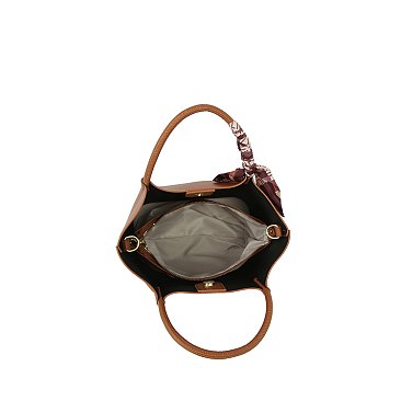 Scarf Top Handle 2-in-1 Shopper Satchel Bag