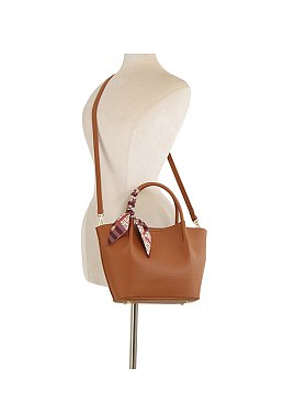 Scarf Top Handle 2-in-1 Shopper Satchel Bag