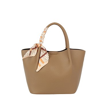 Scarf Top Handle 2-in-1 Shopper Satchel Bag