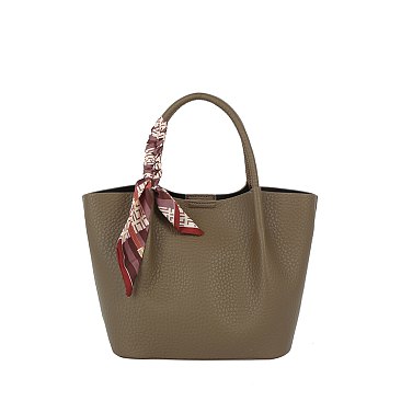 Scarf Top Handle 2-in-1 Shopper Satchel Bag
