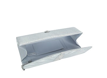 Rhinestone Pleated Clutch