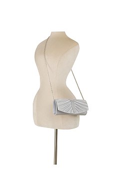 Rhinestone Pleated Clutch