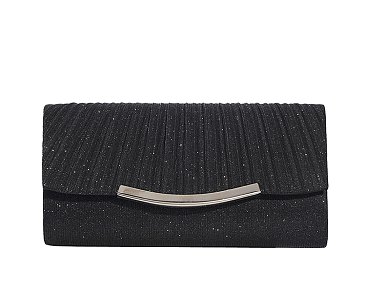 Glitter Pleated Clutch