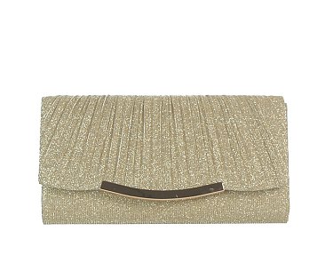 Glitter Pleated Clutch