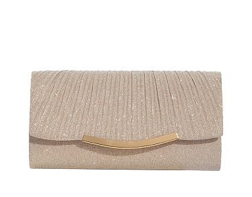 Glitter Pleated Clutch