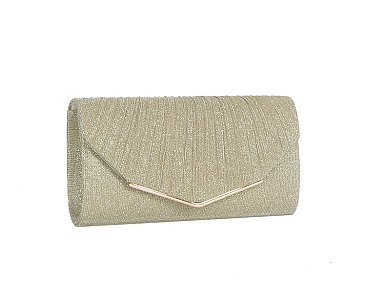 Glitter Pleated Envelope Clutch