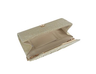 Glitter Pleated Envelope Clutch