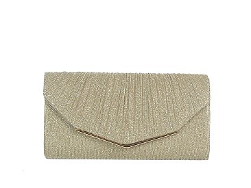 Glitter Pleated Envelope Clutch