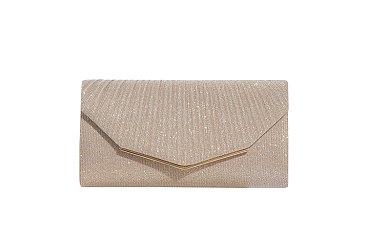 Glitter Pleated Envelope Clutch