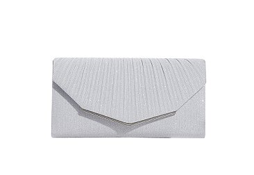 Glitter Pleated Envelope Clutch