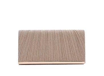 Glitter Pleated Flap Clutch