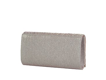 Glitter Pleated Flap Clutch