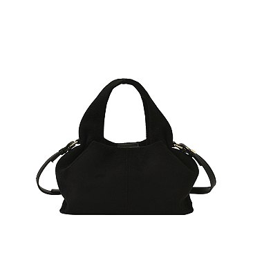 Faux Suede Satchel