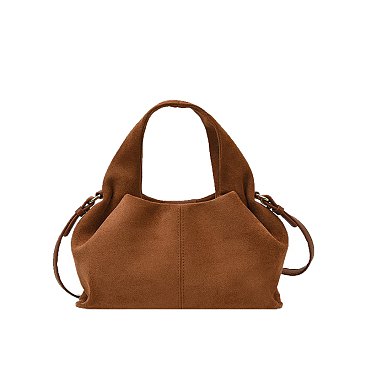 Faux Suede Satchel