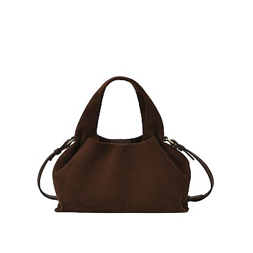 Faux Suede Satchel