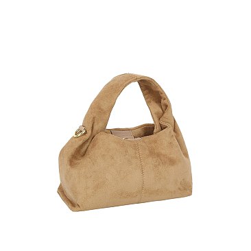 Faux Suede Satchel