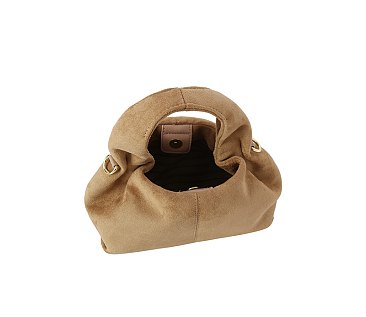 Faux Suede Satchel