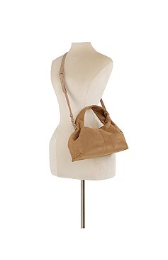 Faux Suede Satchel