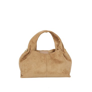 Faux Suede Satchel