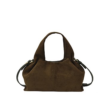Faux Suede Satchel