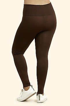 PACK OF 6 PIECES LADIES HIGH WAIST EXTRA-WIDE BAND LEGGINGS PLUS SIZE MUEX907X