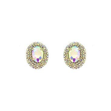 FASHIONABLE Oval MIRROR STONE EARRING