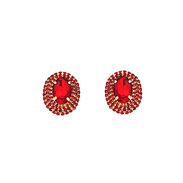 FASHIONABLE Oval MIRROR STONE EARRING