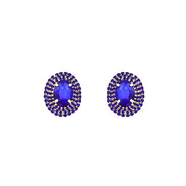 FASHIONABLE Oval MIRROR STONE EARRING