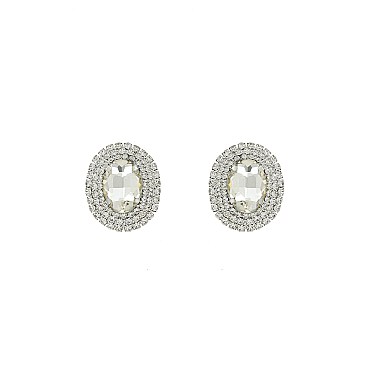 FASHIONABLE Oval MIRROR STONE EARRING