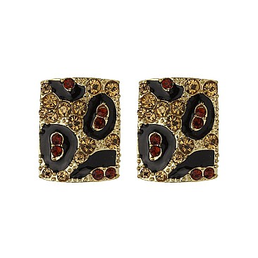 FASHIONABLE LEOPARD STONE EARRING SLEY1196