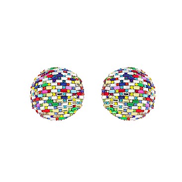 Large Trendy  Sparkling Ball Stud Earrings