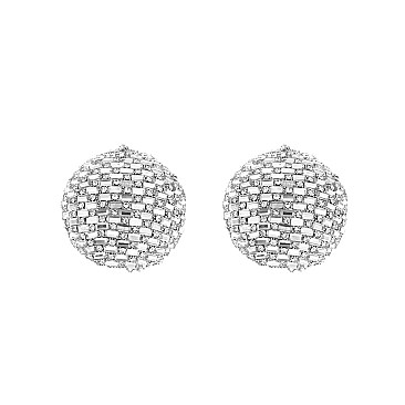 Large Trendy  Sparkling Ball Stud Earrings