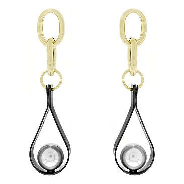 STYLISH METAL DANGLE EARRINGS