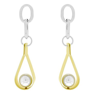 STYLISH METAL DANGLE EARRINGS
