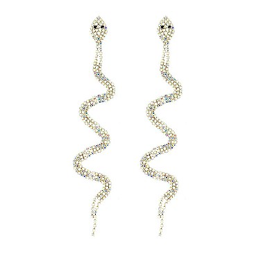 STUNNING RHINESTONE SNAKE POST EARRINGS