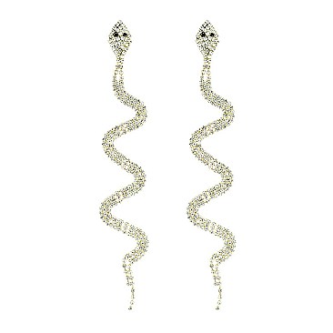 STUNNING RHINESTONE SNAKE POST EARRINGS