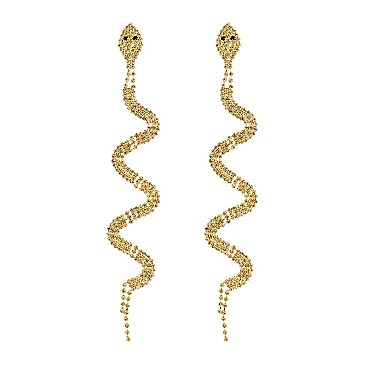 STUNNING RHINESTONE SNAKE POST EARRINGS