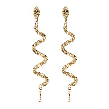 STUNNING RHINESTONE SNAKE POST EARRINGS