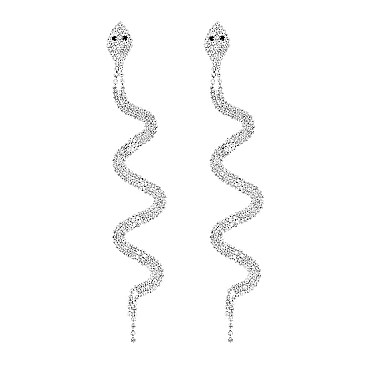 STUNNING RHINESTONE SNAKE POST EARRINGS