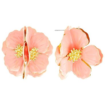 STYLISH GOLDEN STAMEN FLOWER POST EARRINGS